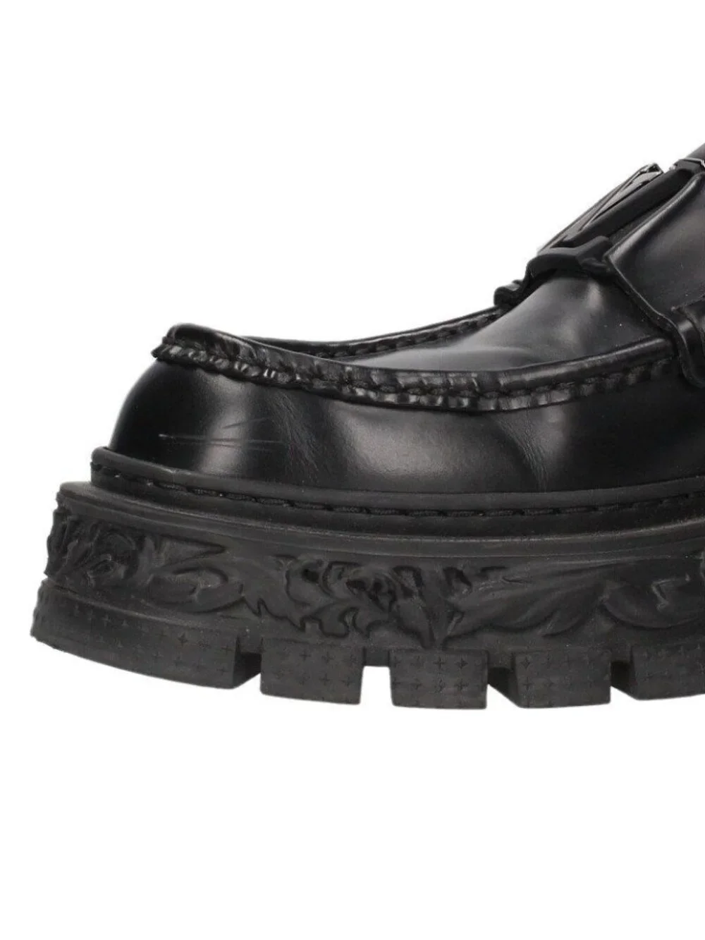 Louis Vuitton Baroque Line LV Logo Buckle Leather Davi Shoes Loafers - Picture 5 of 5